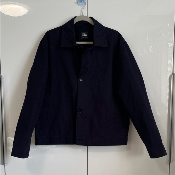 ZARA NEW Men's Indigo Blue Wax Effect Jacket, Size L - Picture 7 of 15